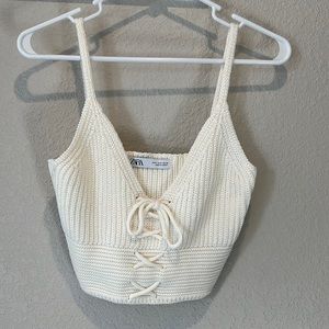 Zara size small ivory crochet crop top